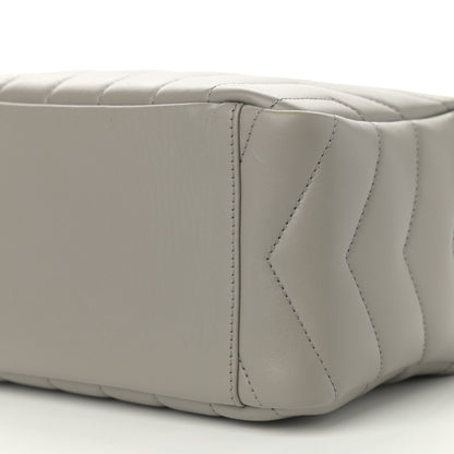 Saint Laurent Calfskin Y Quilted Monogram Small Loulou Bowling Bag Light Gray 10 of 11
