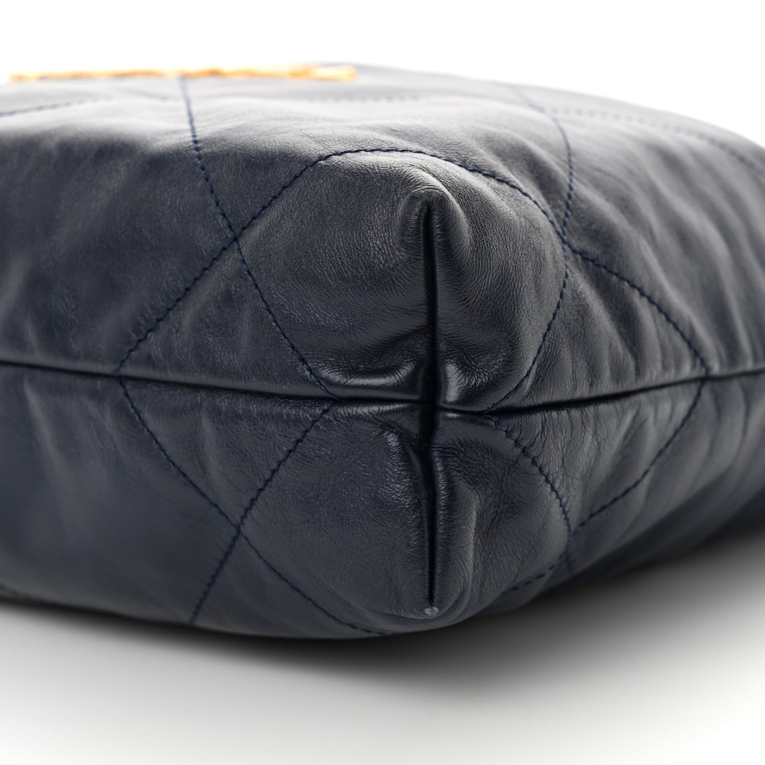 Chanel Shiny Calfskin Quilted Small Chanel 22 Navy 11 of 11