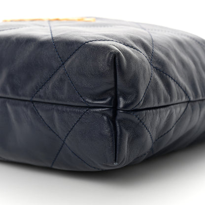 Chanel Shiny Calfskin Quilted Small Chanel 22 Navy 11 of 11