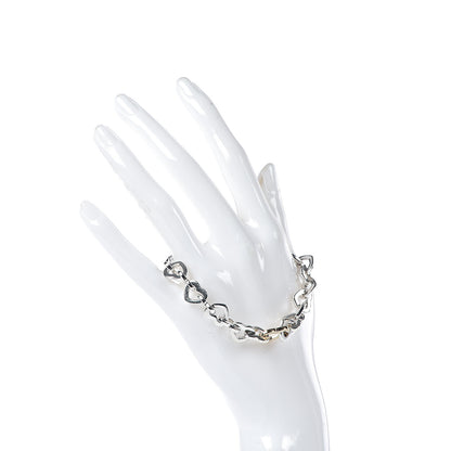 Tiffany Sterling Silver 18K Yellow Gold Heart Links Bracelet 2 of 5