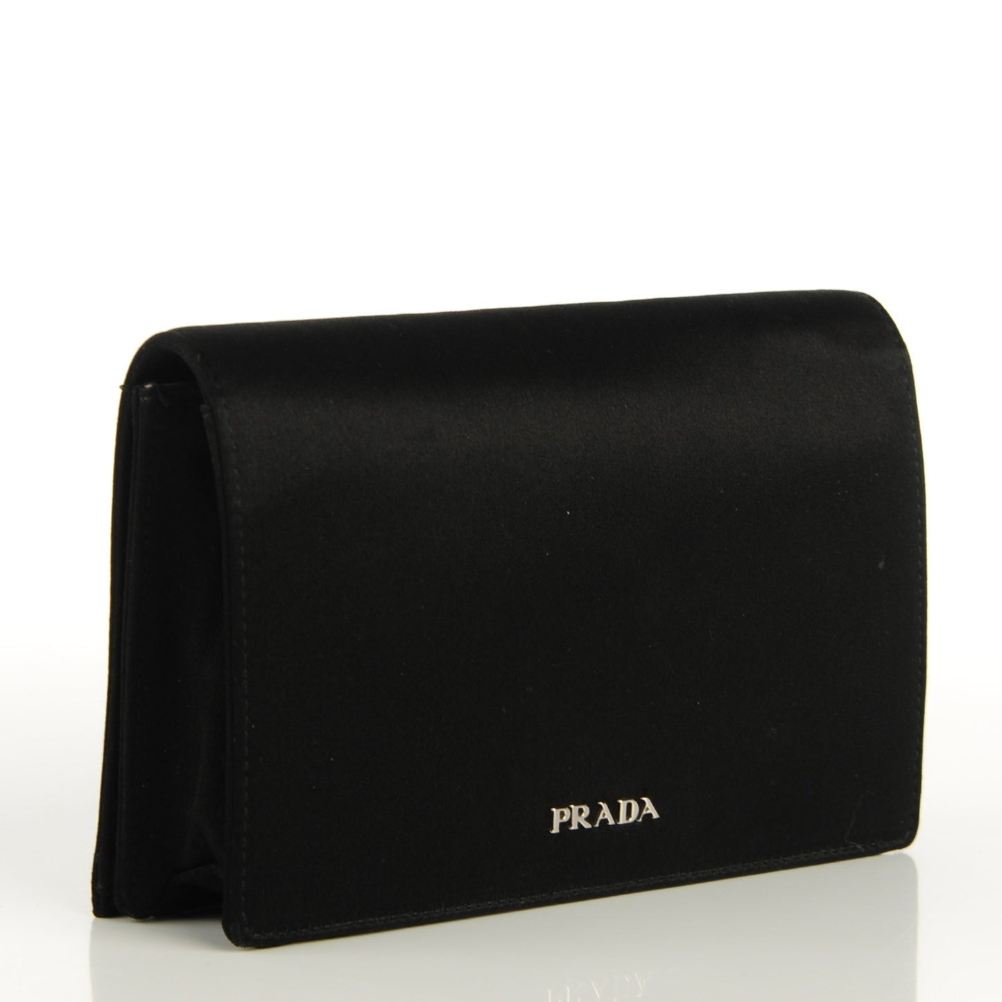 Satin Crystal Clutch Black