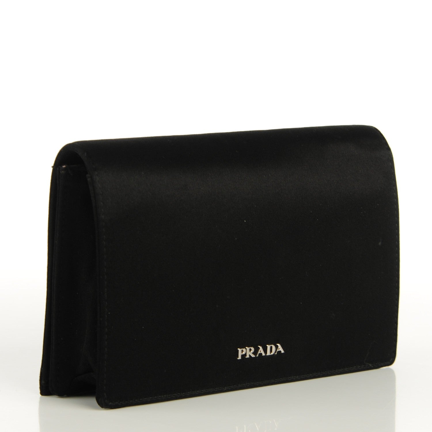 Prada Satin Crystal Clutch Black 3 of 8