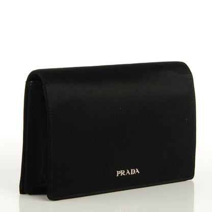 Prada Satin Crystal Clutch Black 3 of 8
