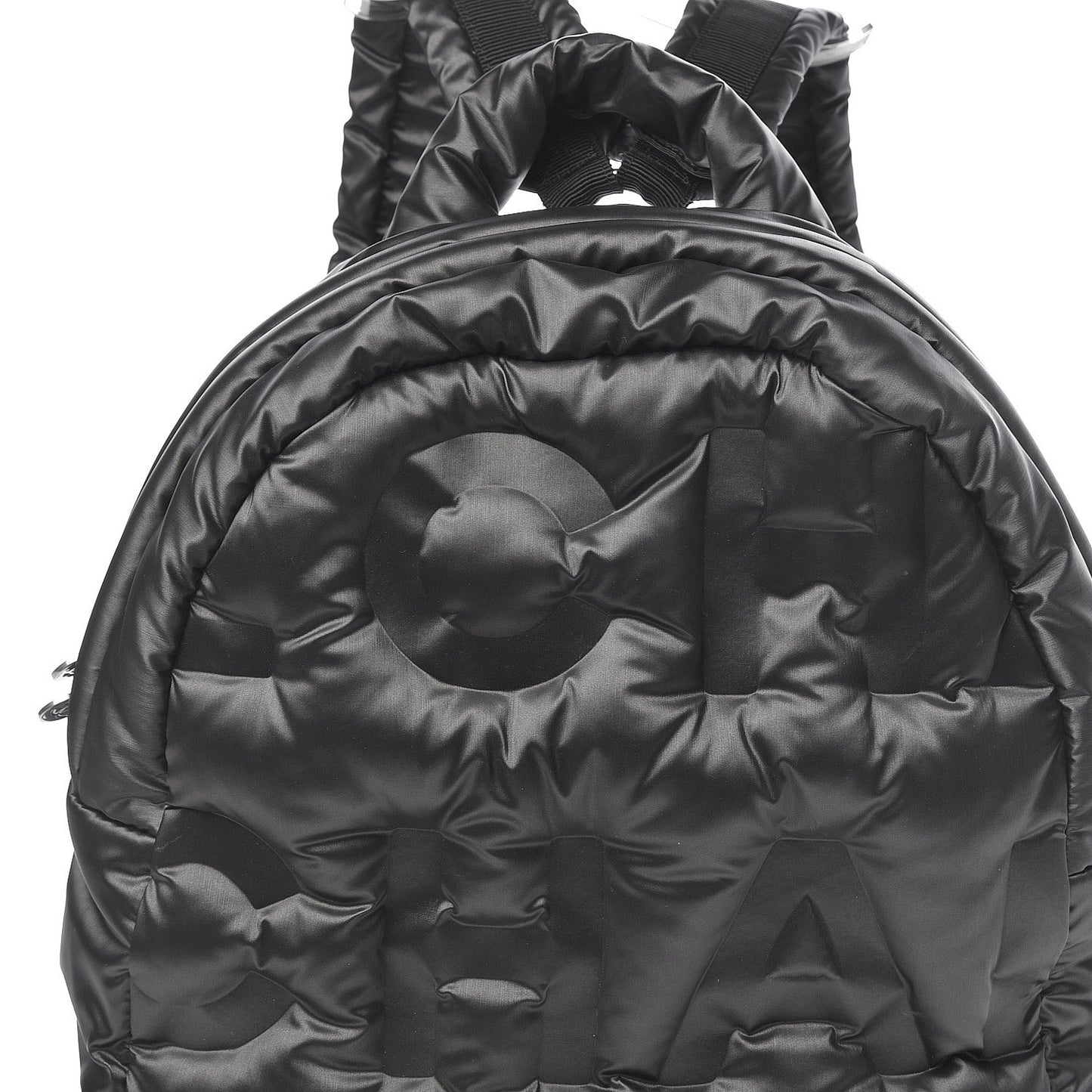 Nylon Embossed Small Doudoune Backpack Grey