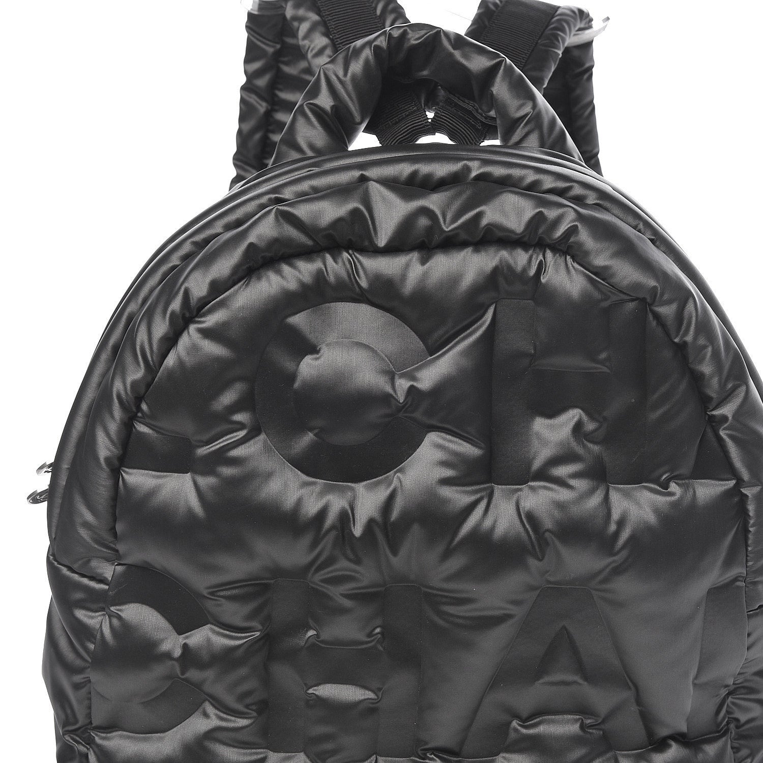 Chanel Nylon Embossed Small Doudoune Backpack Grey 10 of 11