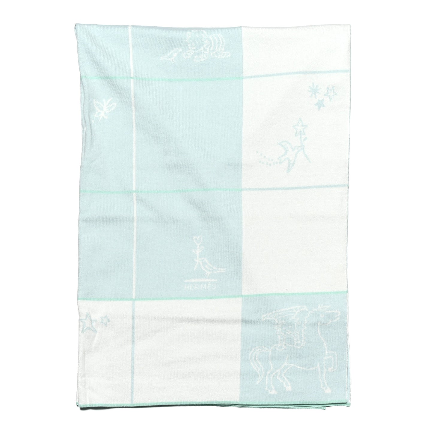 Cotton Cabriole Blanket Vert Aqua