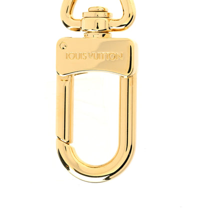 Louis Vuitton Brass Enamel Fleur De Monogram Bag Charm Chain Gold 4 of 6