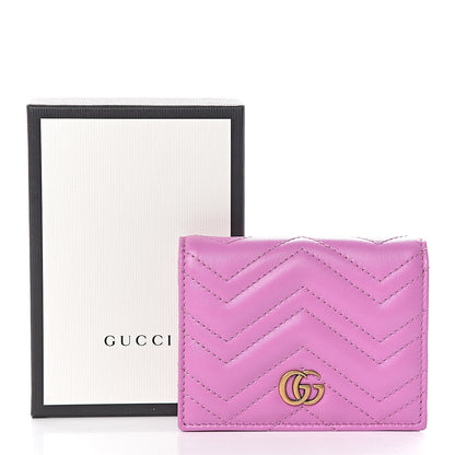 Gucci Calfskin Matelasse GG Marmont Card Case Candy Mousse 10 of 10