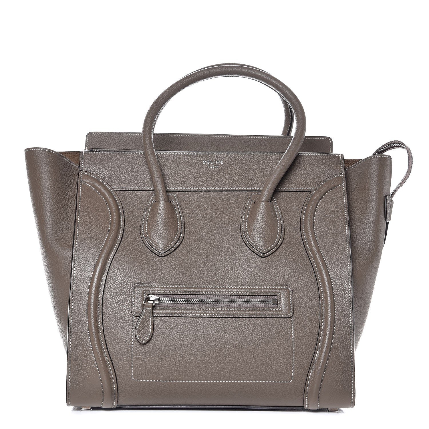 Celine Drummed Calfskin Mini Luggage Souris 1 of 8
