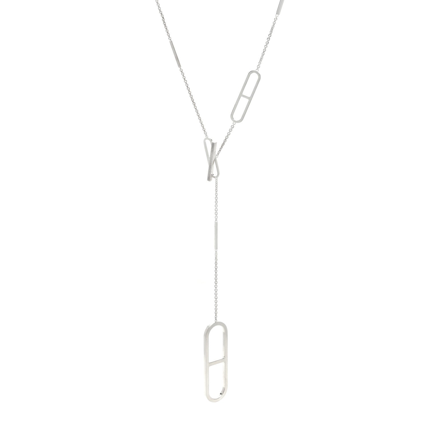 Hermes Sterling Silver Ever Chaine d'Ancre Long Lariat Necklace 1 of 3