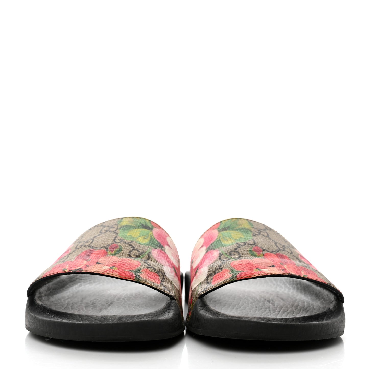 GG Supreme Monogram Blooms Slide Sandals 40 Beige Multicolor