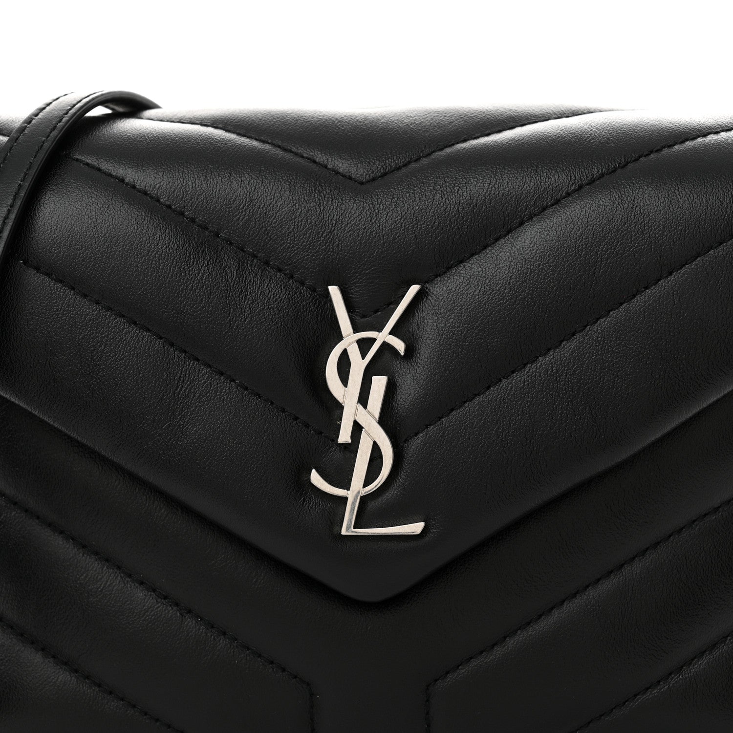 Saint Laurent Calfskin Y Quilted Monogram Toy Loulou Crossbody Bag Black 8 of 10