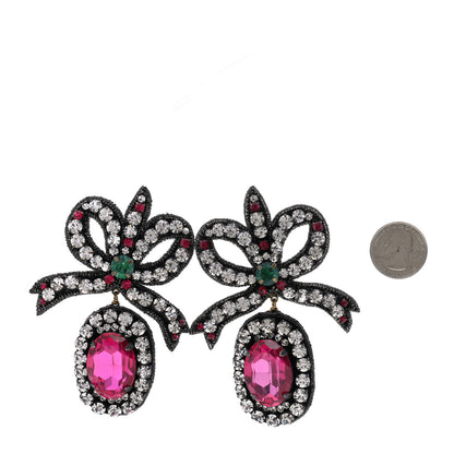 Gucci Metal Crystal Embroidered Bow Earrings Multicolor 2 of 3