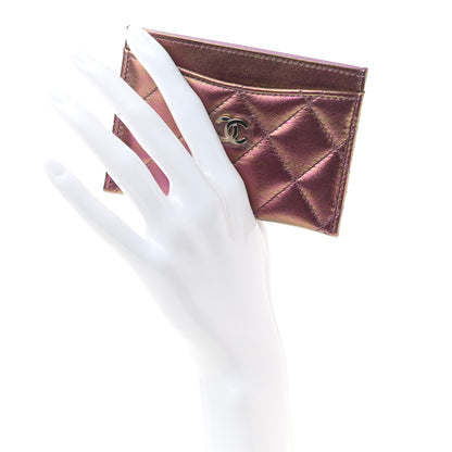 Chanel Iridescent Lambskin Quilted Card Holder Purple 2 of 8