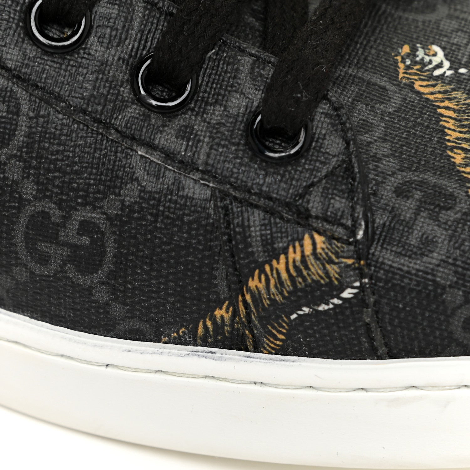 Gucci GG Supreme Monogram Tiger Ayers Web Mens New Ace Sneakers 9 Black 17 of 18
