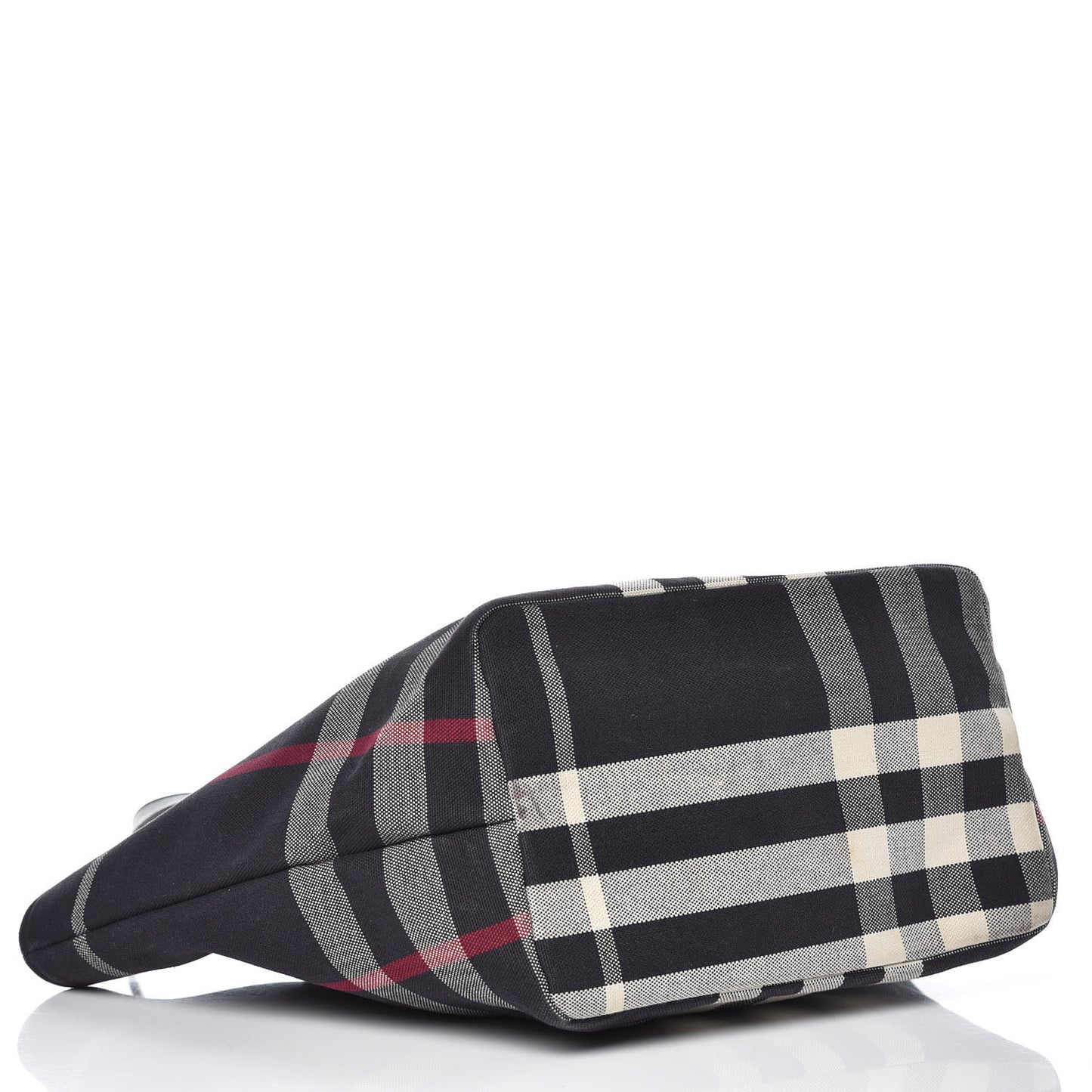 Canvas Check Tote Navy