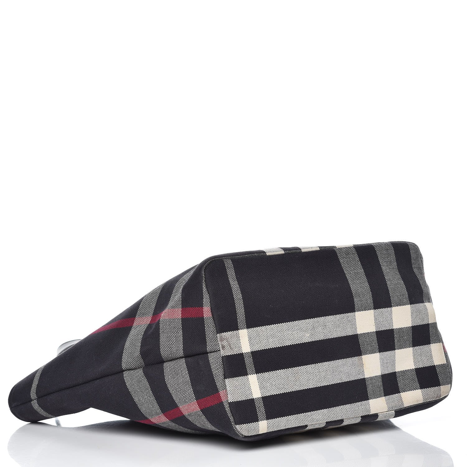 Burberry Canvas Check Tote Navy 4 of 11