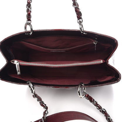 Chanel Patent Quilted Grand Shopping Tote GST Dark Bordeaux 5 of 8