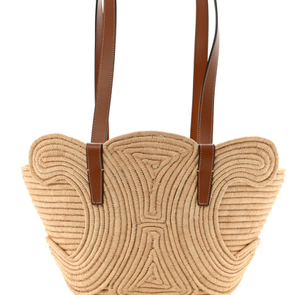 Celine Braided Raffia Calfskin Triomphe Small Panier Tan 8 of 12