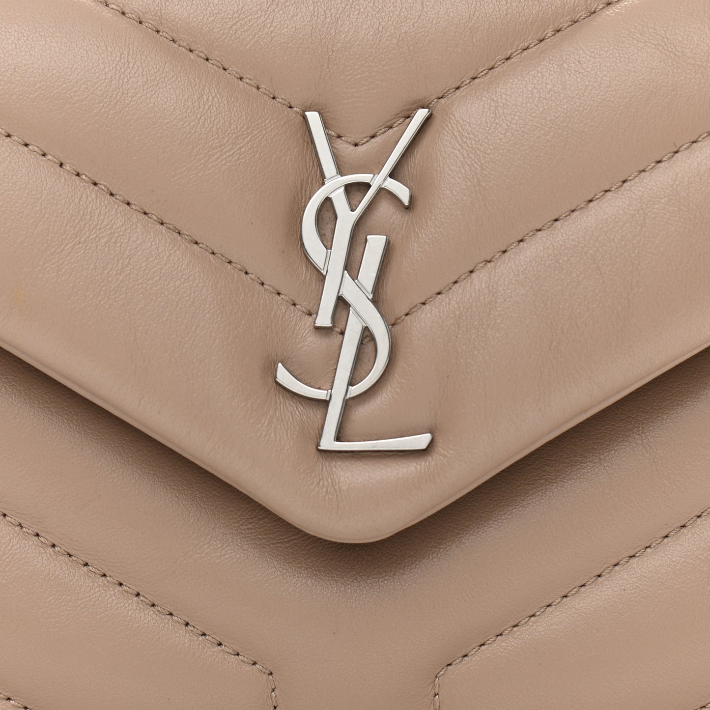 Calfskin Y Quilted Monogram Toy Loulou Crossbody Bag Latte