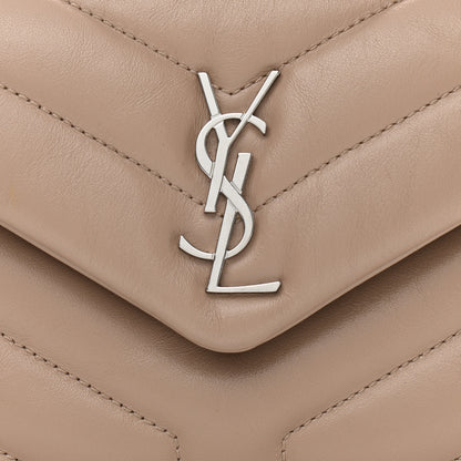 Saint Laurent Calfskin Y Quilted Monogram Toy Loulou Crossbody Bag Latte 8 of 11