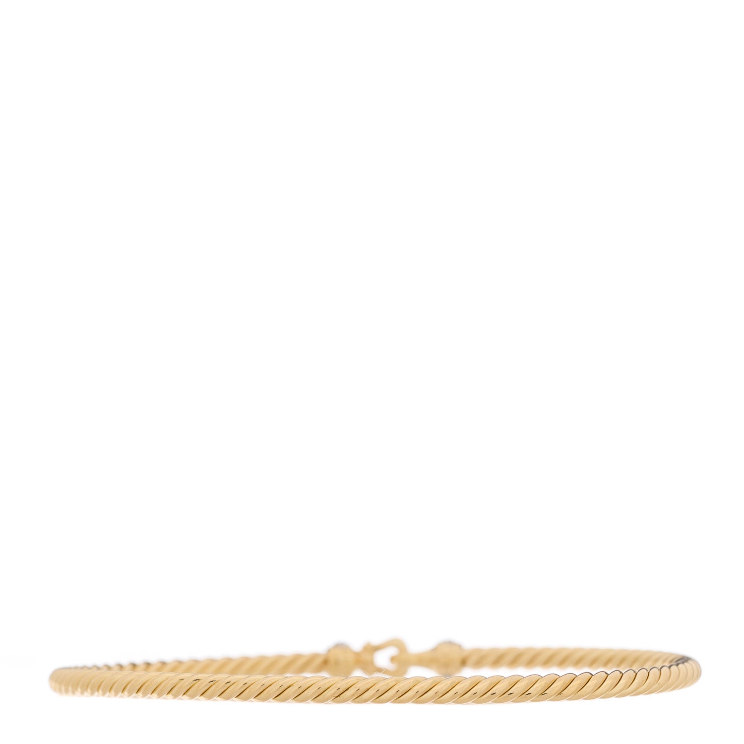 David Yurman 18K Yellow Gold Diamond 2.6mm Cable Collectibles Buckle Bracelet 2 of 3