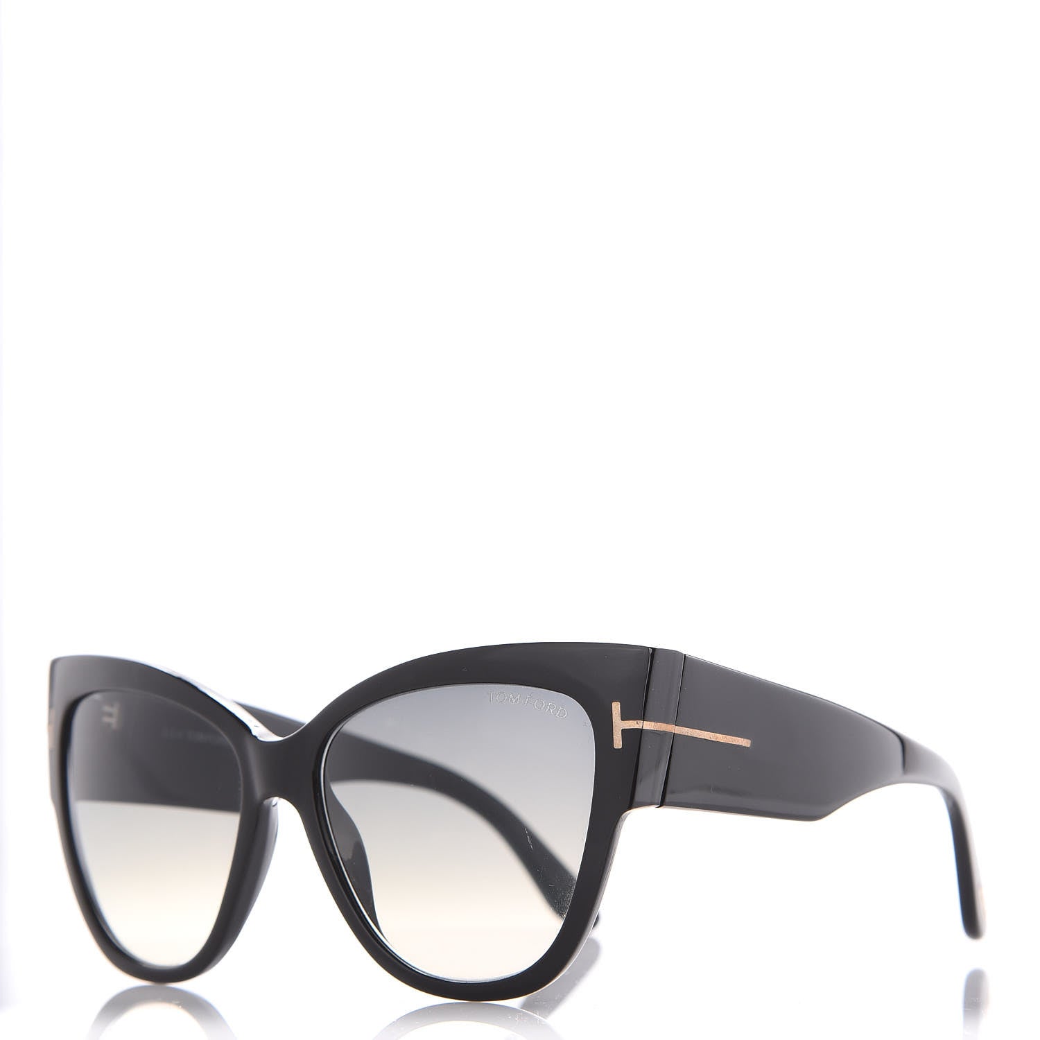 Tom Ford Acetate Anoushka Cat Eye Sunglasses TF371 Black 1 of 7
