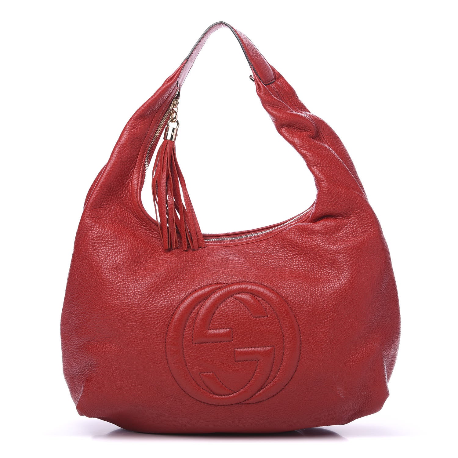 Gucci Pebbled Calfskin Large Soho Hobo Red 1 of 11