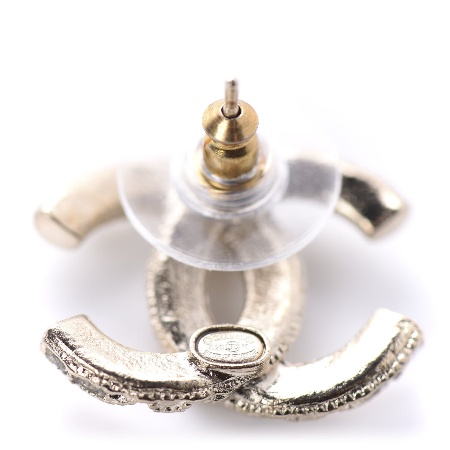 Chanel Crystal CC Earrings Gold 4 of 5