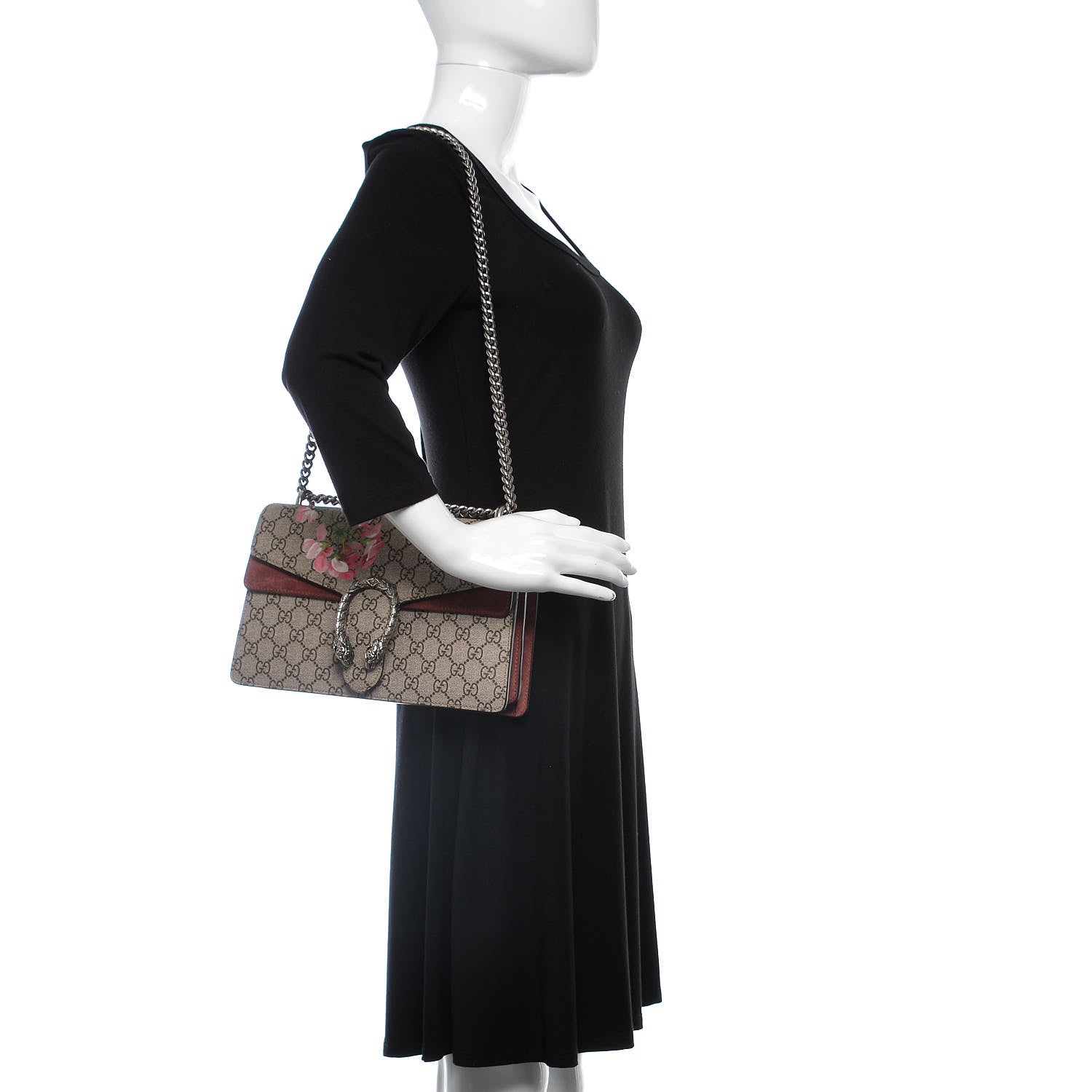 Gucci GG Supreme Monogram Blooms Small Dionysus Shoulder Bag Beige Multicolor Dry Rose 2 of 11