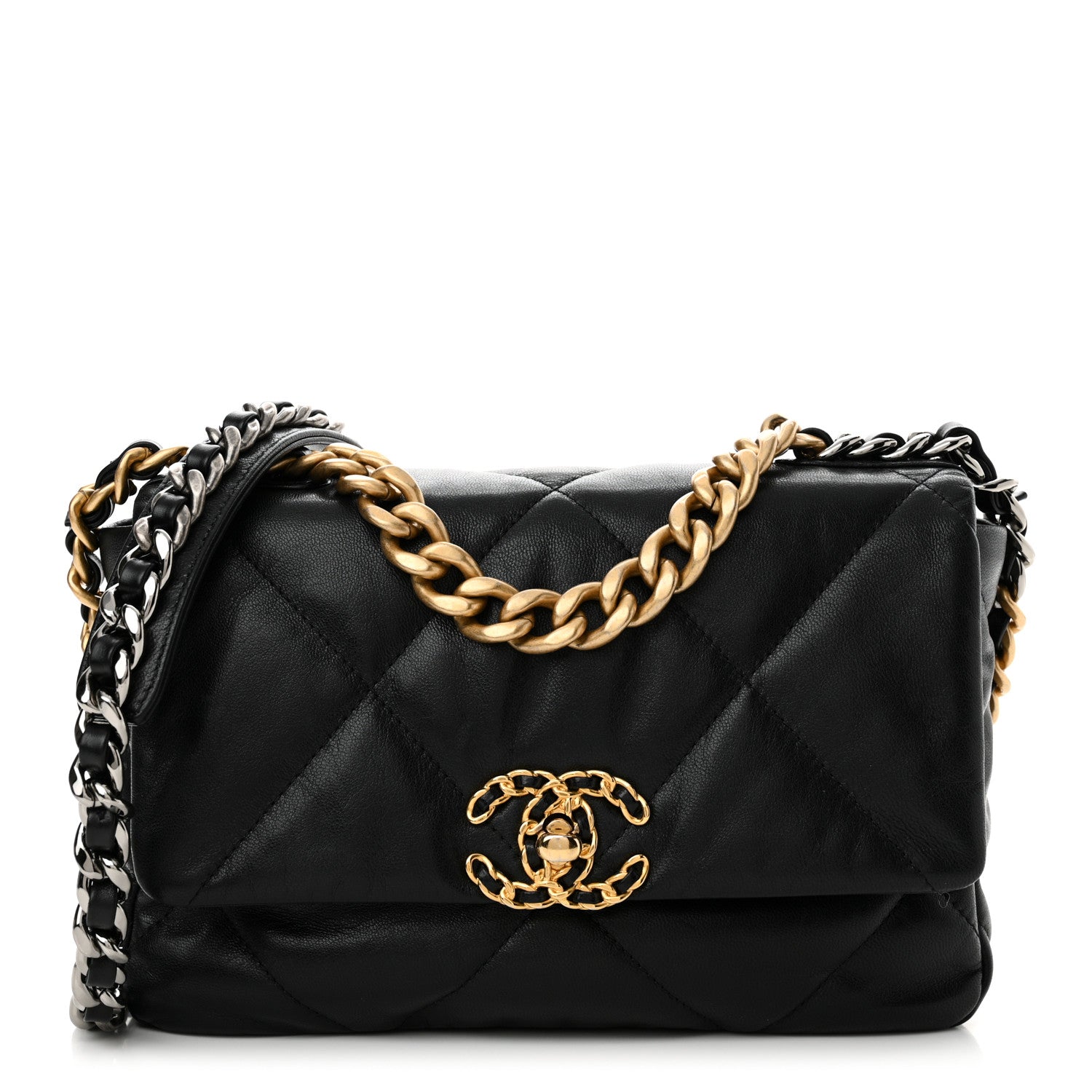 Chanel Goatskin Quilted Medium Chanel 19 Flap Black 1 of 12