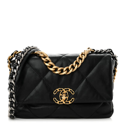 Chanel Goatskin Quilted Medium Chanel 19 Flap Black 1 of 12