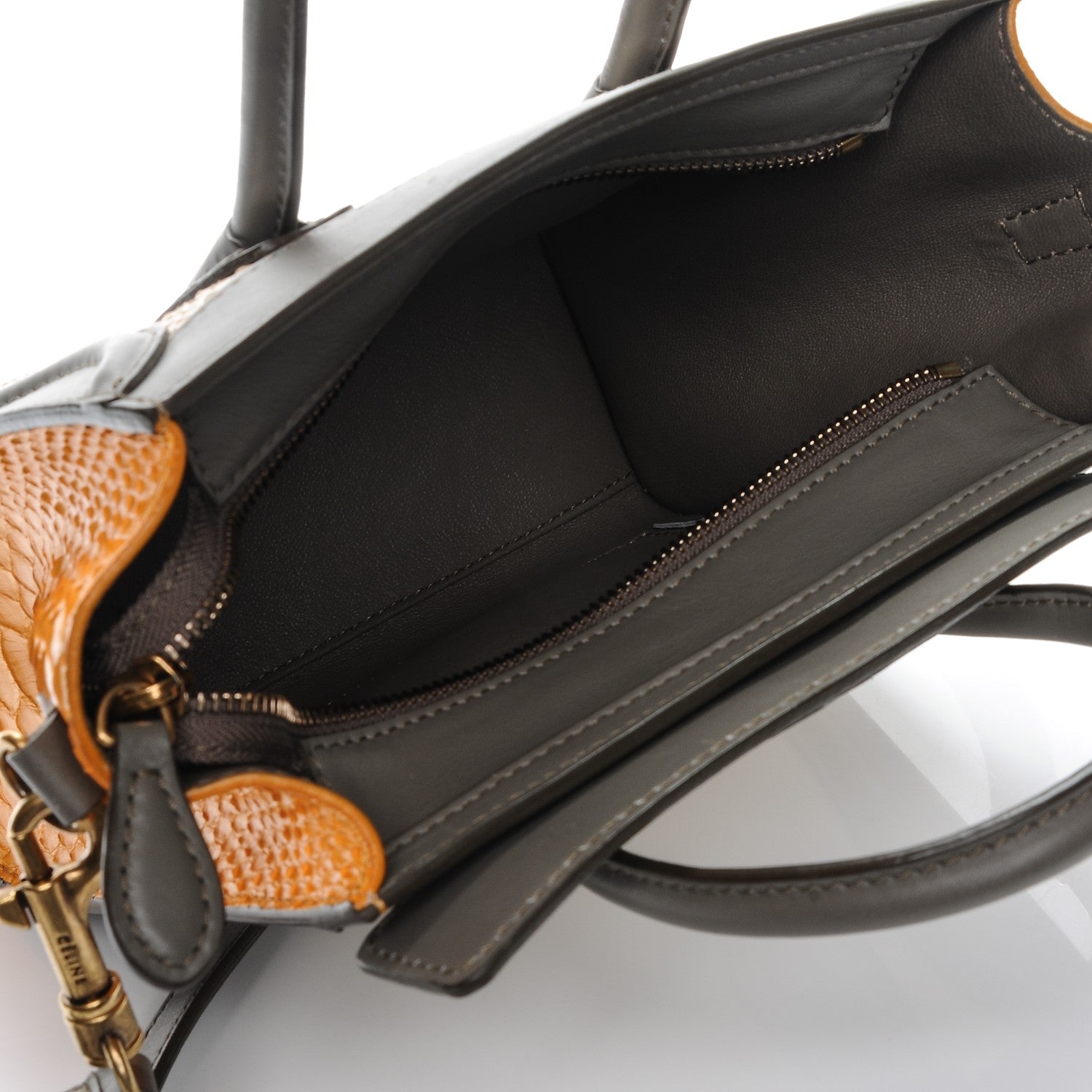 Celine Python Nano Tri-Color Luggage Saffron 5 of 7