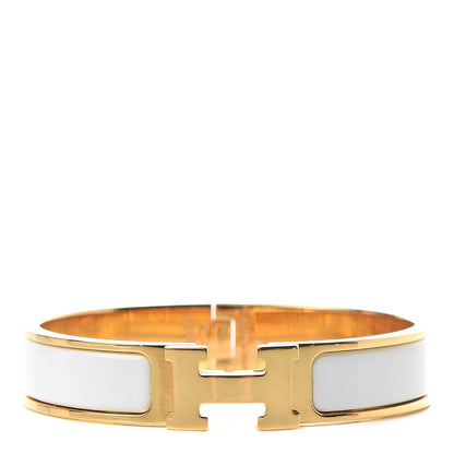 Hermes Enamel Narrow Clic Clac H Bracelet PM White 1 of 6