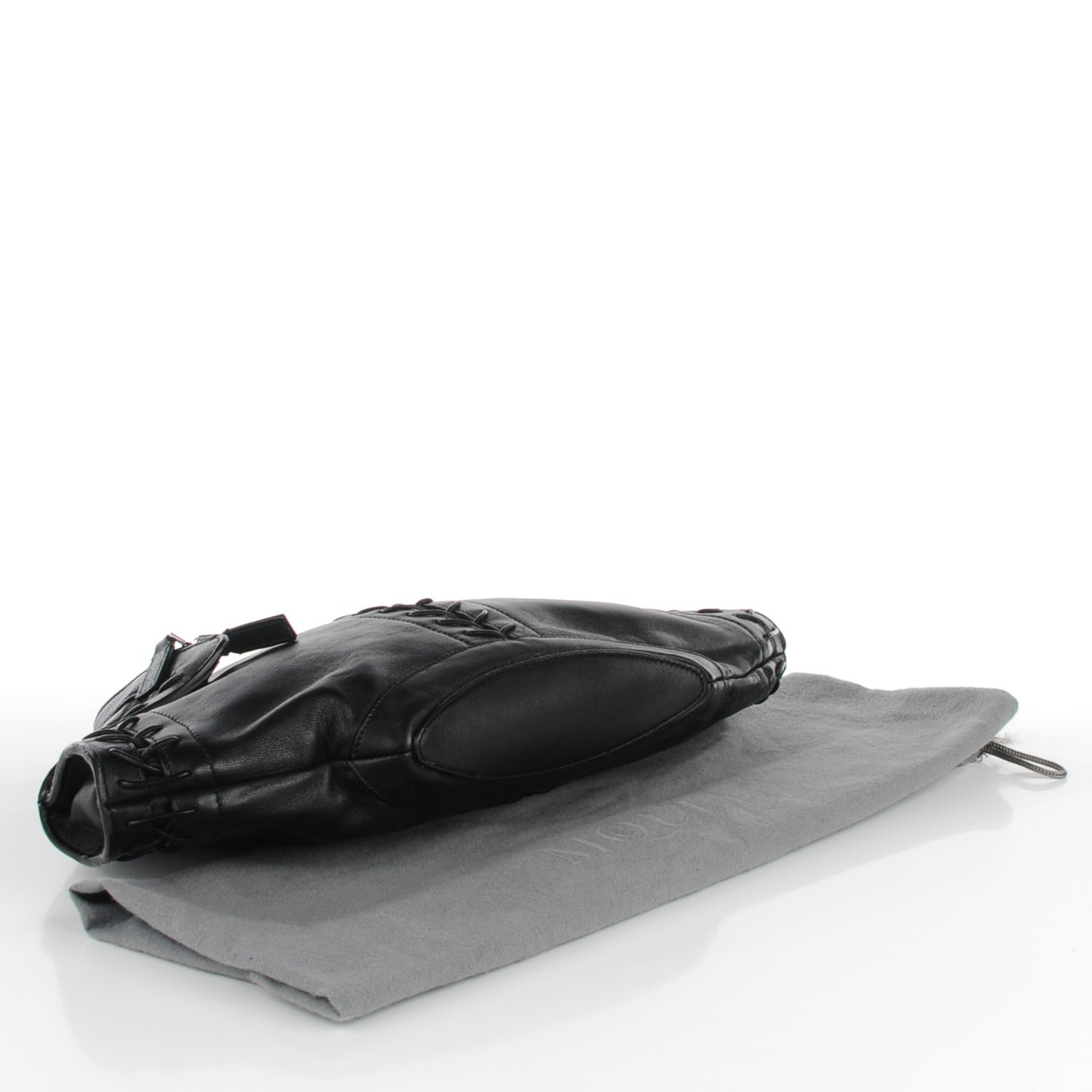 Alexander McQueen Lambskin Lace Up De Manta Clutch Black 4 of 7