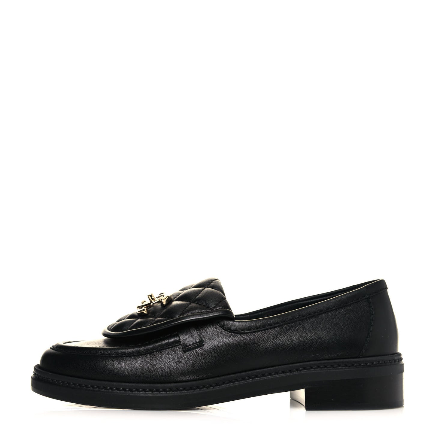 Lambskin Quilted CC Turnlock Loafers 36 Black