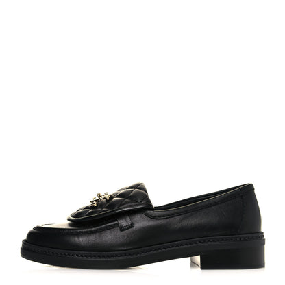Chanel Lambskin Quilted CC Turnlock Loafers 36 Black 1 of 8
