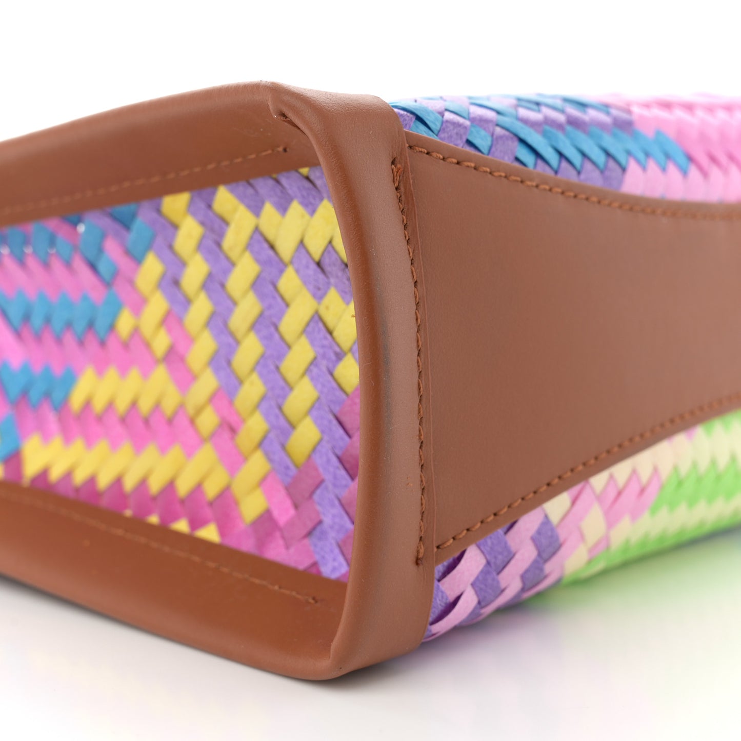 Woven Calfskin Mini By My Side Tote Multicolor Cuoio