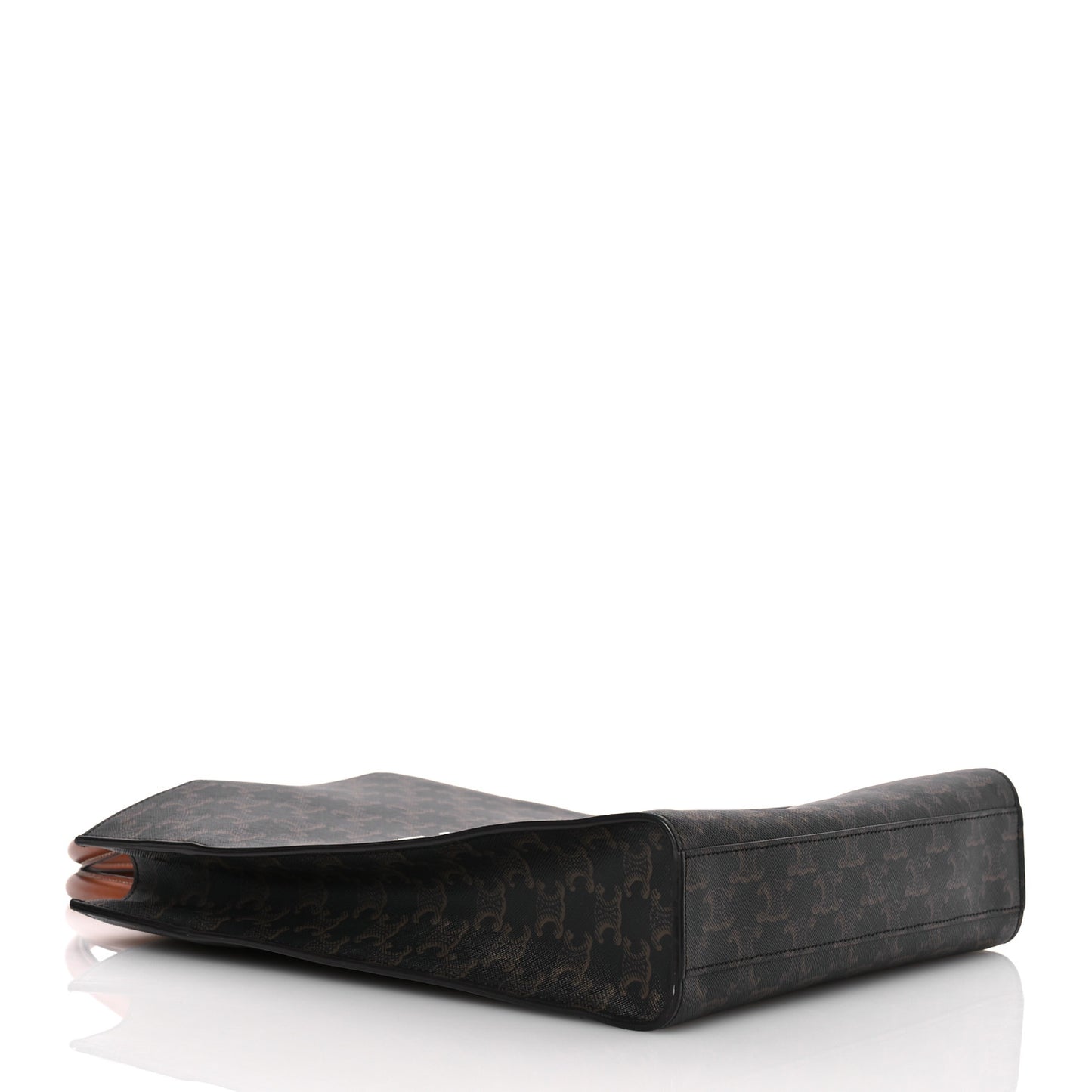 Triomphe Canvas Calfskin Small Vertical Cabas Tan