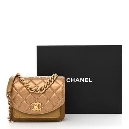 Chanel Metallic Lambskin Caviar Quilted Chain Handle Flap Bronze 12 of 12