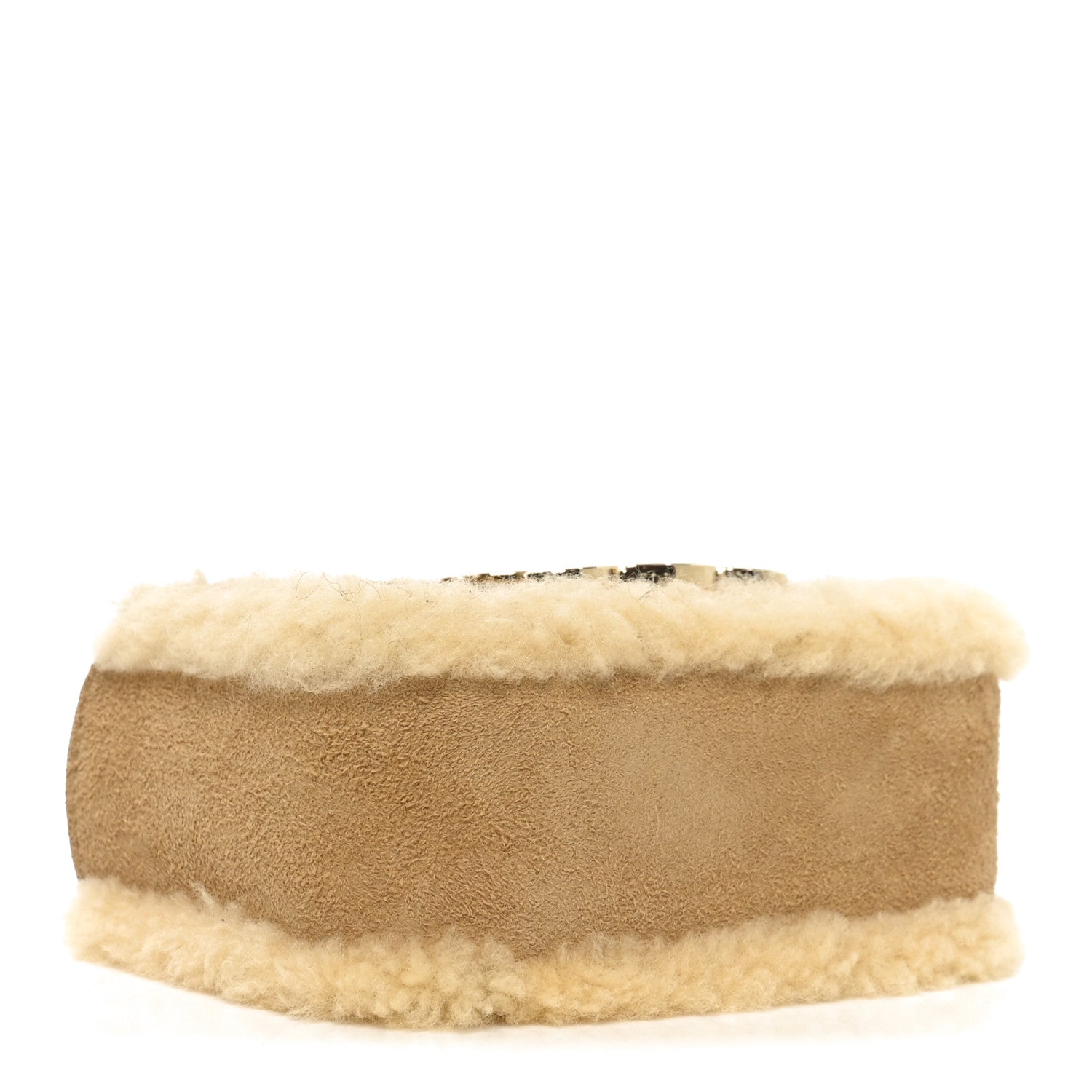 Celine Suede Shearling Triomphe Mini Chain Claude Natural 4 of 9