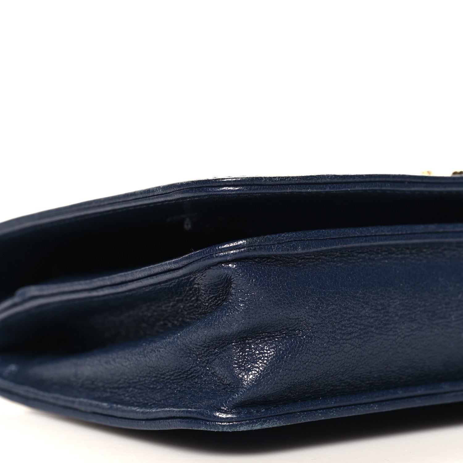 Chanel Sheepskin Quilted Mademoiselle Vintage Wallet On Chain WOC Navy 10 of 12