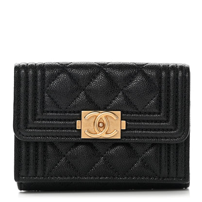 Chanel Caviar Quilted Small Boy Flap Wallet Black 1 of 11