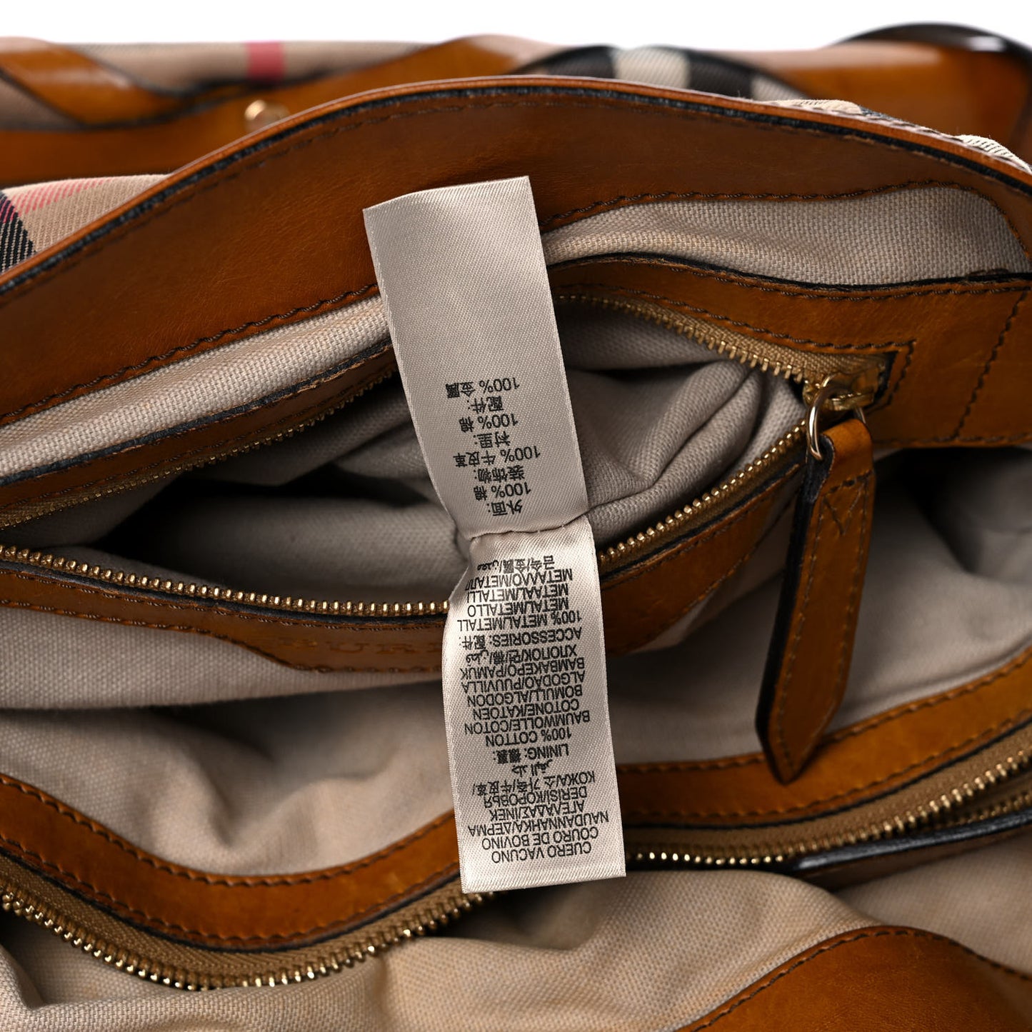 House Check Bridle Calfskin Medium Gosford Hobo Dark Tan