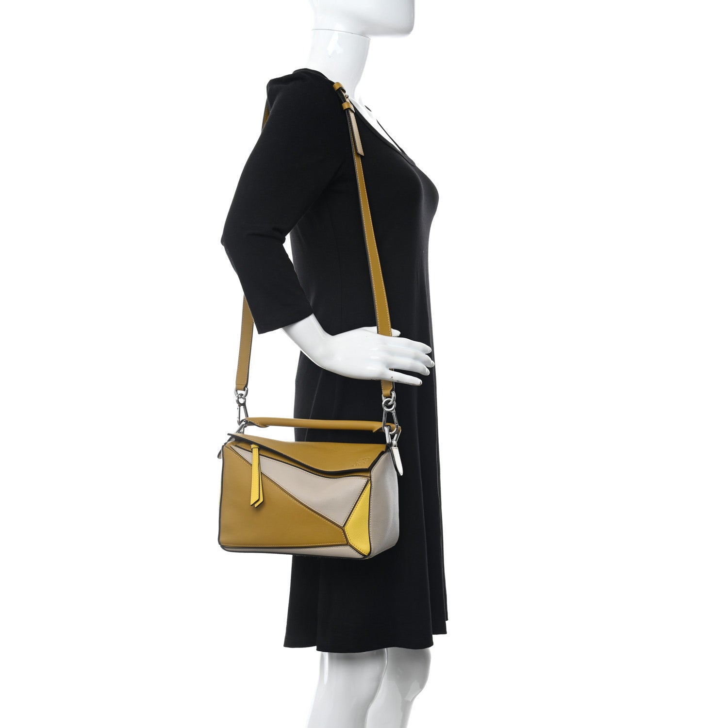 Loewe Grained Calfskin Small Puzzle Bag Ocre Yellow 2 of 13