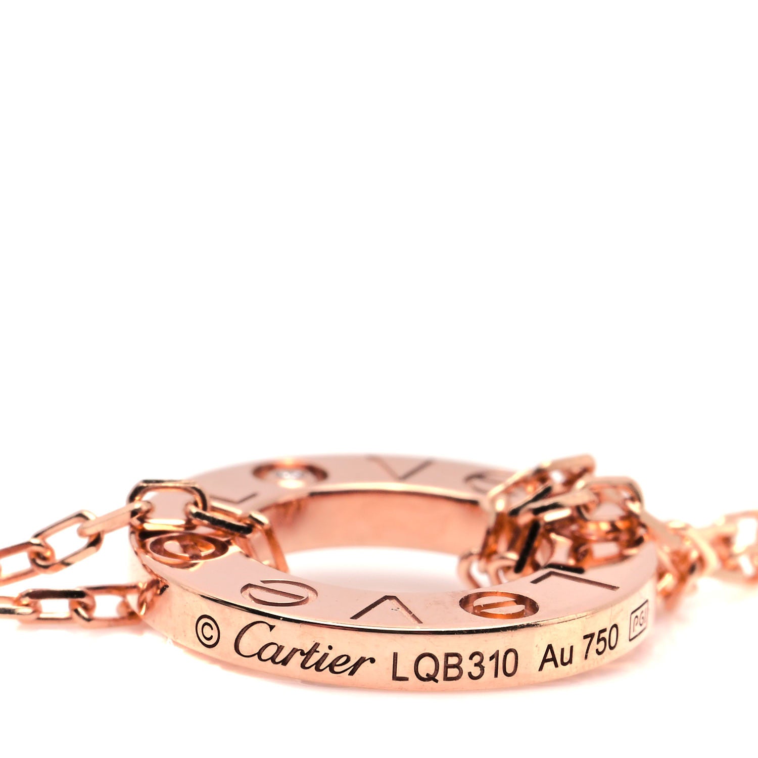 Cartier 18K Pink Gold Diamond LOVE Bracelet 4 of 5
