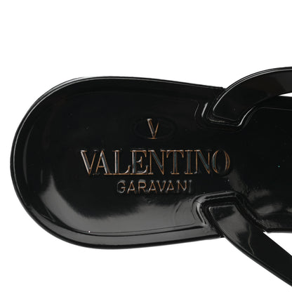 Valentino Garavani PVC Jelly Rockstud Bow Thong Sandals 39 Black 7 of 11
