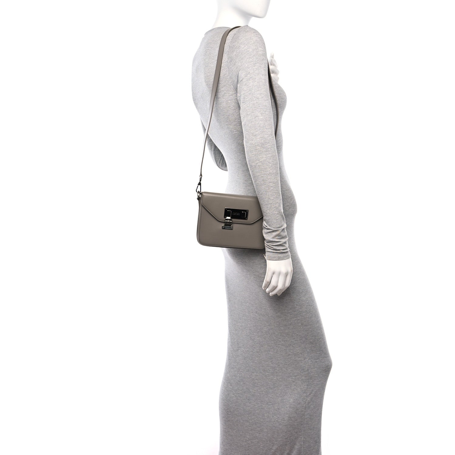 Christian Dior Smooth Calfskin Lock Messenger Bag Beige 2 of 16