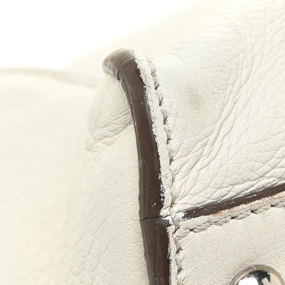 Fendi Calfskin Fur Monster Eyes Large Peekaboo Iconic Satchel White 18 of 27