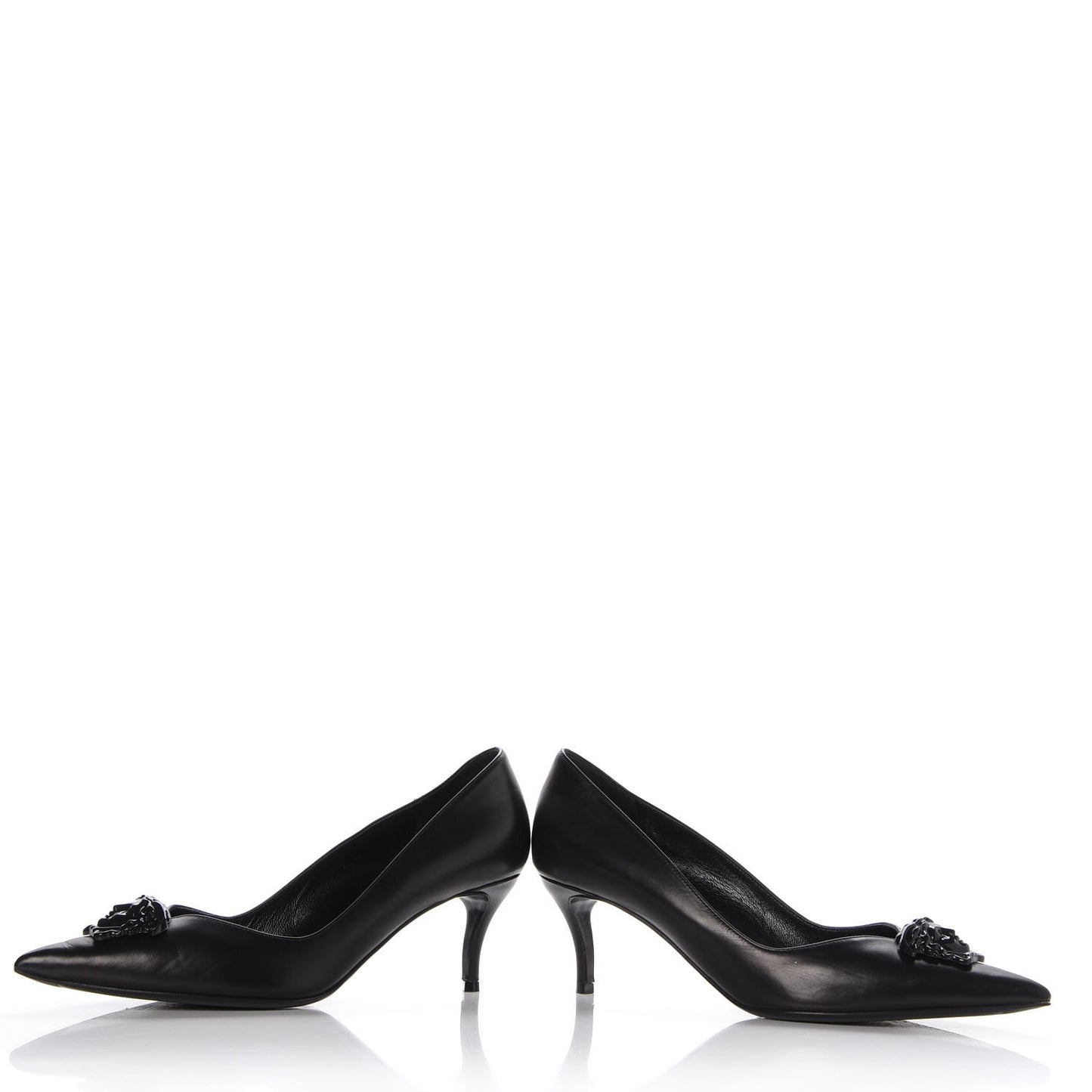 Calfskin Palazzo Kitten Pumps 39.5 Black